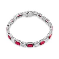 12.69 Ct.Tw. Ruby Natural Diamond Tennis/Line Bracelet, Platinum 950 Image